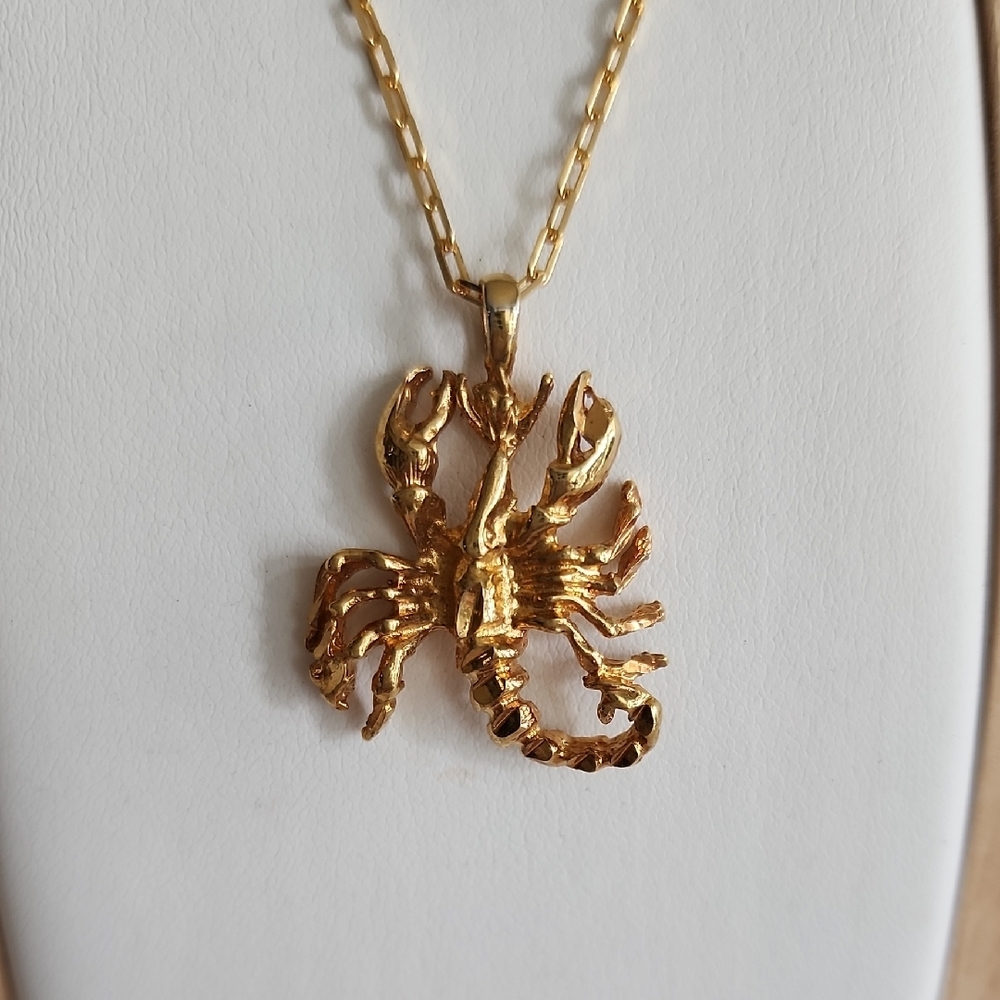 Gold Scorpion Pendant Necklace